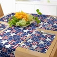 thumbnail image 1 of Ambesonne 4th of July Table Runner & Placemats, Patriotic American Star, Placemat 4 pcs + Runner 16"x72", Royal Blue White and Red, 1 of 2