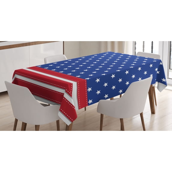 Ambesonne 4th of July Tablecloth Rectangular Table Cover, Old Glory Design, 60"x84", Multicolor