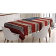 thumbnail image 1 of Ambesonne 4th of July Tablecloth Rectangular Table Cover, Wood Planks Flag, 60"x90", Red Beige Navy Blue, 1 of 4