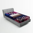 thumbnail image 1 of Ambesonne 50th Birthday Fitted Sheet, Cake Number Candles, Twin Size, Blue Pink White, 1 of 2