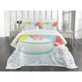 thumbnail image 1 of Ambesonne 50th Birthday Quilted Bedspread Set 3 Pcs, Age 50 Cake Party, King Size, Multicolor, 1 of 5