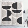 thumbnail image 1 of Ambesonne 60's Shower Curtain, Half Circles Swirling Lines, 69"Wx75"L, Dark Taupe and Pale Eggshell, 1 of 1