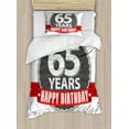 thumbnail image 1 of Ambesonne 65th Birthday Duvet Cover Sets, Classical Age, 2-Twin, Red Grey White, 1 of 3