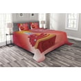 thumbnail image 1 of Ambesonne 65th Birthday Quilted Bedspread Set 3 Pcs, Birthday Cupcake Art, Queen Size, Orange Blue Red, 1 of 3