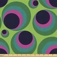 thumbnail image 1 of Ambesonne 70's Fabric by the Yard Upholstery, Colorful Continuous Circles, 3 Yards, Apple Green Magenta, 1 of 5