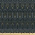 thumbnail image 1 of Ambesonne 70's Fabric by the Yard Upholstery, Overlapping Geometric Stripes, 3 Yards, Dark Petrol Blue Fawn, 1 of 5