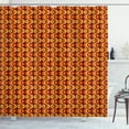 thumbnail image 1 of Ambesonne 70's Shower Curtain, Colorful Circular Shapes Lines, 69"Wx70"L, Pale Earth Yellow Maroon, 1 of 4