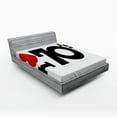 thumbnail image 1 of Ambesonne 70s Party Fitted Sheet, Seventies Love Romance, Queen Size, Red Black White, 1 of 3