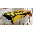 thumbnail image 1 of Ambesonne 70s Party Tablecloth Rectangular Table Cover, Dancing Afro People, 60"x90", Orange Yellow Black, 1 of 4