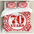 thumbnail image 1 of Ambesonne 70th Birthday Duvet Cover Sets, 70 Years Old Congrats, 2-King, White Red, 1 of 3