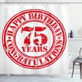 thumbnail image 1 of Ambesonne 75th Birthday Shower Curtain, Aged Display Stamp, 69"Wx84"L, White Red, 1 of 3