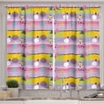 thumbnail image 1 of Ambesonne 80's Kitchen Curtains, Circles Triangles Squares Art, 55"x30", Pastel Purple Yellow, 1 of 3