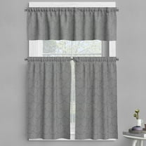 Ambesonne 80's Valance & Curtain, Monochrome Swirly Lines Art, 55"x24", Charcoal Grey White