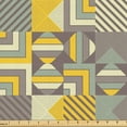thumbnail image 1 of Ambesonne 90's Fabric by the Yard Upholstery, Stripes Triangles Retro Plot, 5 Yards, Earth Yellow Slate Brown, 1 of 1