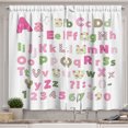 thumbnail image 1 of Ambesonne ABC Kitchen Curtains, Alphabet Letters with Ornaments, 55"x24", Pink Pastel Green Khaki, 1 of 3