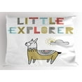 thumbnail image 1 of Ambesonne ABC Pillow Sham, Colorful Llama Explorer, 26" X 20", Multicolor, 1 of 2