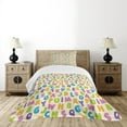thumbnail image 1 of Ambesonne ABC Quilted Bedspread Set 2 Pcs, Letters Alphabet ABC, Twin Size, Multicolor, 1 of 6