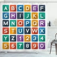 thumbnail image 1 of Ambesonne ABC Shower Curtain, Alphabet Letters and Numbers, 69"Wx75"L, Marigold and Dark Seafoam, 1 of 4