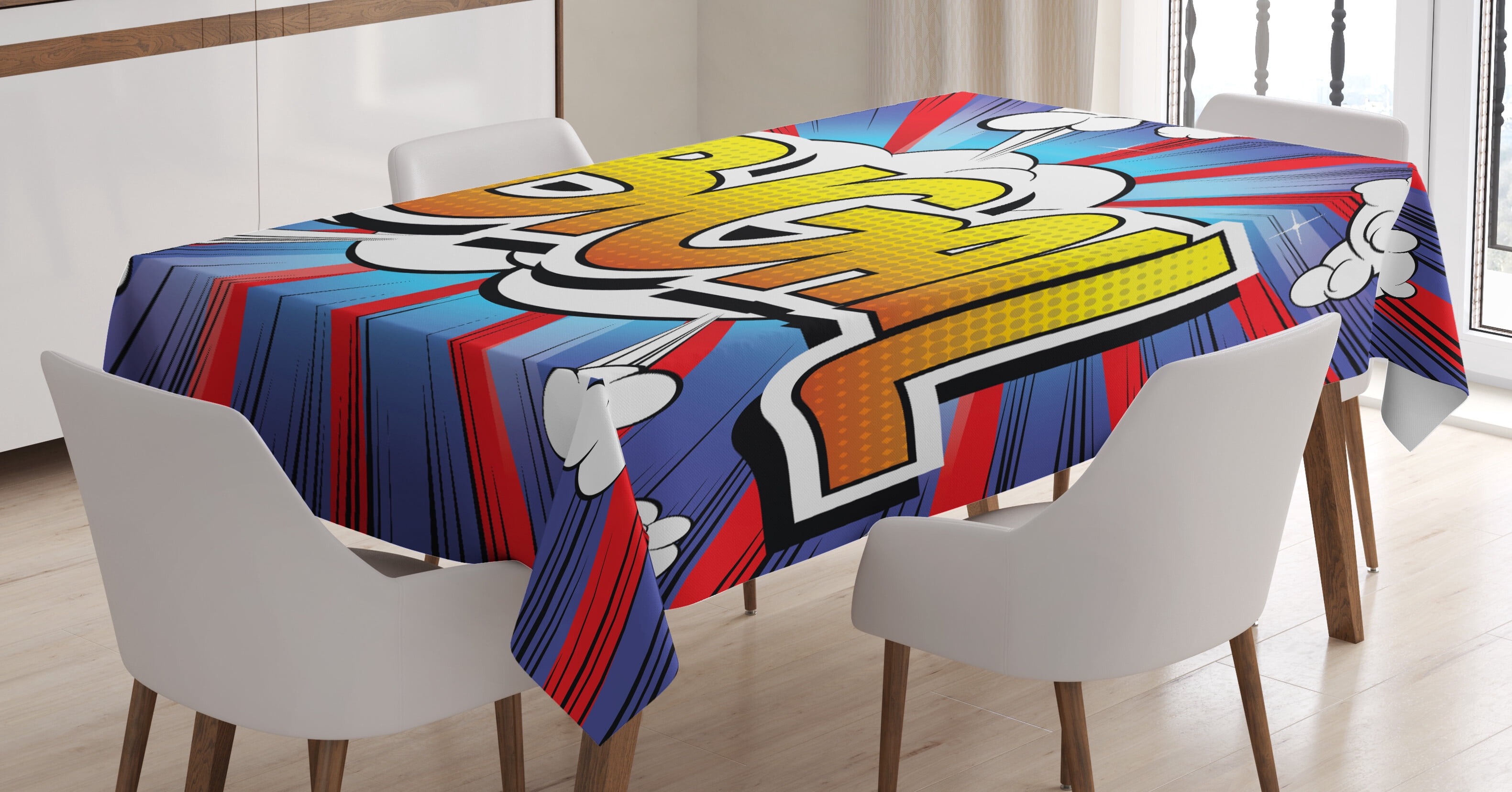 Ambesonne Abigail Tablecloth Rectangular Table Cover, Comic Book Female ...