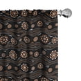 thumbnail image 1 of Ambesonne Aboriginal 4-Panel Curtains, Abstract Dots and Waves, 56"x84", Charcoal Grey Orange, 1 of 4