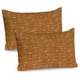 thumbnail image 1 of Ambesonne Aboriginal Pillow Sham 2 Pack, Dotted Waves Art Motifs, 26"x20", Caramel Burgundy, 1 of 3