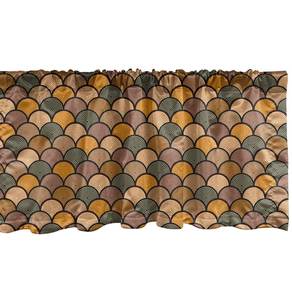 Ambesonne Aboriginal Window Valance, Rounds in Earth Tones, 54" X 18", Multicolor
