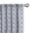 thumbnail image 1 of Ambesonne Abstract Window Curtains, Arabesque Style Ornament, Each 28" W x 63" L, Dark Blue Pale Grey White, 1 of 4
