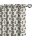 thumbnail image 1 of Ambesonne Abstract Window Curtains, Art Deco Monochrome Motifs, Each 28" W x 63" L, Dark Grey and Champagne, 1 of 4