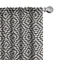 thumbnail image 1 of Ambesonne Abstract Window Curtains, Azulejo Mosaic Composition, Each 28" W x 95" L, Black Off White, 1 of 4