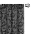 thumbnail image 1 of Ambesonne Abstract Window Curtains, Camouflage Pattern Graphic, Each 28" W x 63" L, Grey, 1 of 4