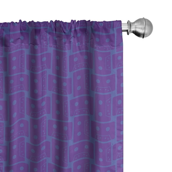 Ambesonne Abstract Window Curtains, Cassette Old, Each 28" W x 95" L, Ceil Blue Violet