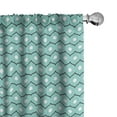 thumbnail image 1 of Ambesonne Abstract Window Curtains, Circles and Stripes, Each 28" W x 63" L, Seafoam Black White, 1 of 4