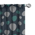 thumbnail image 1 of Ambesonne Abstract Window Curtains, Cold Toned Striped Rounds, Each 28" W x 84" L, Dark Teal and Turquoise, 1 of 4