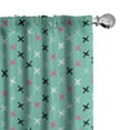 thumbnail image 1 of Ambesonne Abstract Window Curtains, Continuous X Shapes Art, Each 28" W x 95" L, Seafoam and Pale Fuchsia, 1 of 4