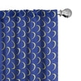 thumbnail image 1 of Ambesonne Abstract Window Curtains, Crescent Moon Night Time, Each 28" W x 95" L, Cobalt Blue Pale Yellow, 1 of 4