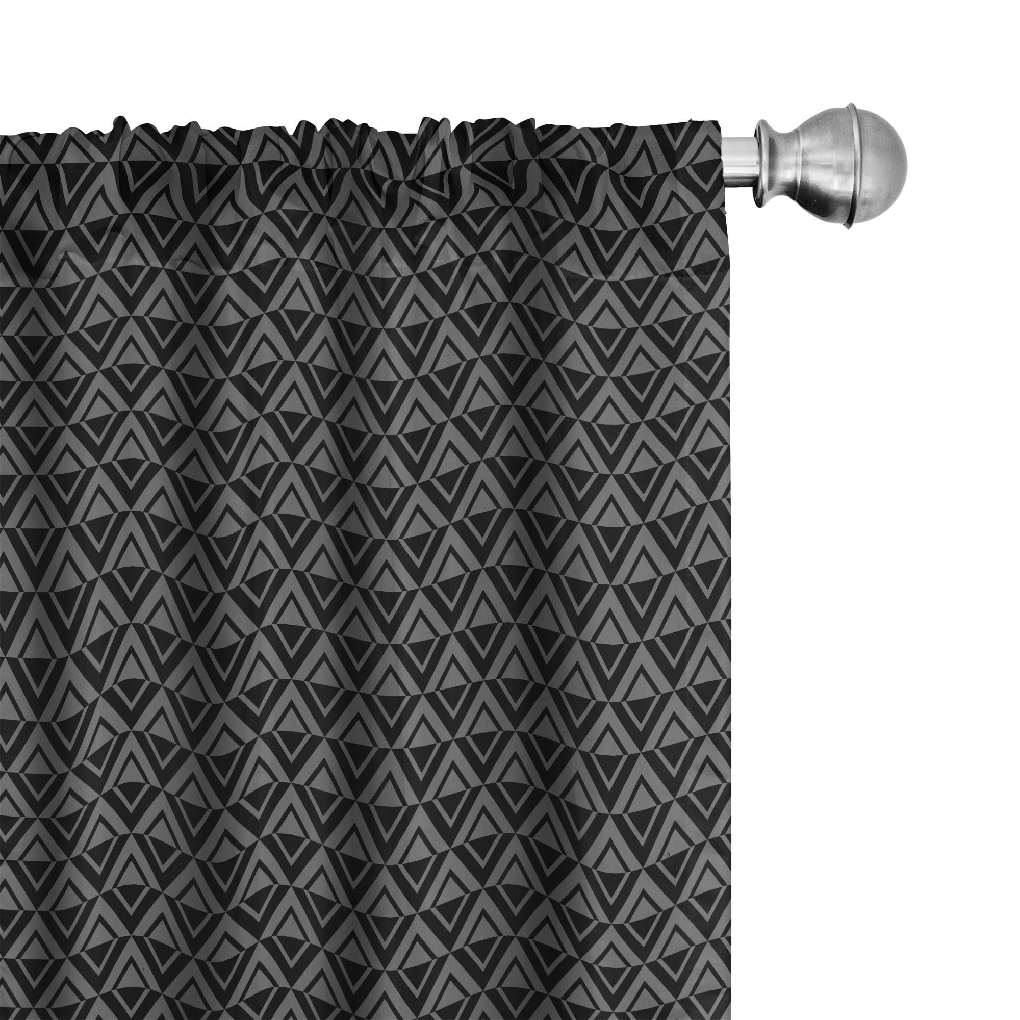 Ambesonne Abstract 4Panel Curtains, Dark Shades Chevron Art, 56"x84