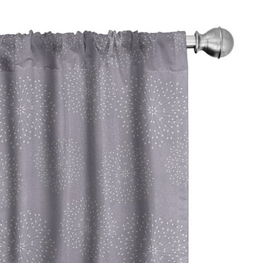 Ambesonne Abstract 4-Panel Curtains, Digital Round Formations, 56"x63", Purple Grey White