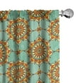 thumbnail image 1 of Ambesonne Abstract Window Curtains, Eastern Victorian Form, Each 28" W x 84" L, Mint Orange, 1 of 5