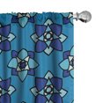 thumbnail image 1 of Ambesonne Abstract Window Curtains, Floral Repeating Tile Art, Each 28" W x 84" L, Sea Blue Cobalt Blue, 1 of 4