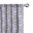 thumbnail image 1 of Ambesonne Abstract Window Curtains, Floral Themed Line Art, Each 28" W x 95" L, White and Violet, 1 of 3