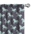 thumbnail image 1 of Ambesonne Abstract 4-Panel Curtains, Galloping Unicorns, 56"x84", Mint Dark Taupe Pink, 1 of 4