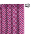 thumbnail image 1 of Ambesonne Abstract Window Curtains, Geometric Floral Mosaic, Each 28" W x 84" L, Dark Magenta Pink, 1 of 4
