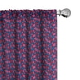 thumbnail image 1 of Ambesonne Abstract Window Curtains, Geometric Grid Graphic, Each 28" W x 84" L, Cobalt Blue Raspberry, 1 of 4