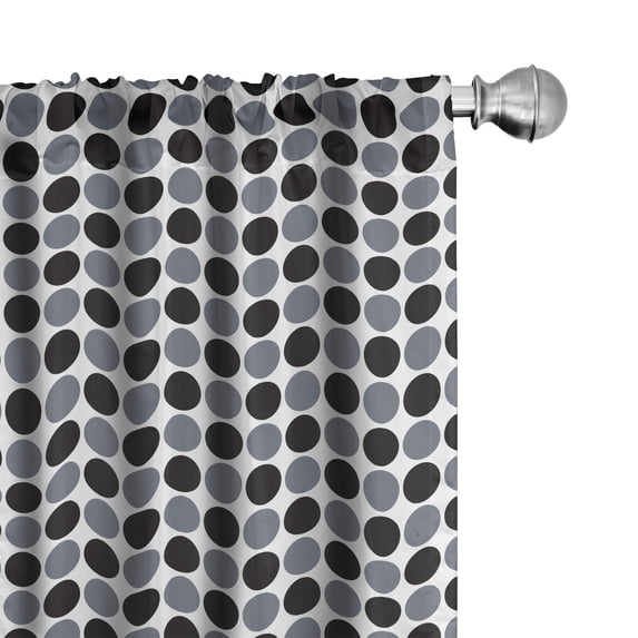 Ambesonne Abstract Window Curtains, Gradient Tone Geometric, Each 28" W x 84" L, Blue Grey Black White