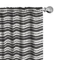thumbnail image 1 of Ambesonne Abstract Window Curtains, Grunge Stripes and Dots, Each 28" W x 95" L, Off White and Charcoal Grey, 1 of 4