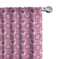 thumbnail image 1 of Ambesonne Abstract Window Curtains, Heart and Flowers Petals, Each 28" W x 84" L, Pale Pink and Magenta, 1 of 5
