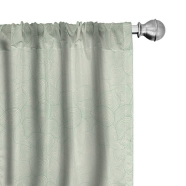 Ambesonne Abstract 4-Panel Curtains, Jumbled Moire Composition, 56"x63", Sea Green Eggshell