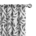 thumbnail image 1 of Ambesonne Abstract Window Curtains, Leaves on Vines Nature, Each 28" W x 84" L, White and Grey, 1 of 5