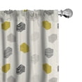 thumbnail image 1 of Ambesonne Abstract 4-Panel Curtains, Minimalistic Hexagons Art, 56"x95", Ivory Dark Yellow, 1 of 4