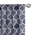 thumbnail image 1 of Ambesonne Abstract Window Curtains, Mix Shapes Streaks, Each 28" W x 63" L, Indigo and White, 1 of 3